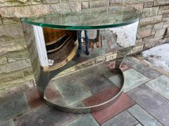  Pace Collection Stunning Pace Collection Heavy Chrome Demilune Console Table Mid Century - 4513361