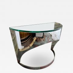  Pace Collection Stunning Pace Collection Heavy Chrome Demilune Console Table Mid Century - 4513582