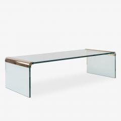  Pace Collection Waterfall Cocktail Table in Glass Brass by Leon Rosen for Pace Collection - 4334929