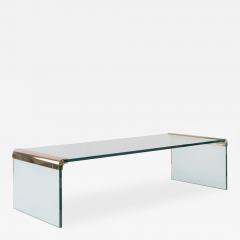  Pace Collection Waterfall Cocktail Table in Glass Brass by Leon Rosen for Pace Collection - 4334951