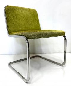  Pace Furniture Co 1980s Set of 8 Chrome Steel Cantilever Dining Chairs Pace Furniture Attributed - 4228238