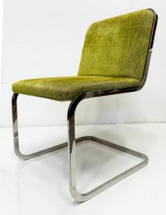  Pace Furniture Co 1980s Set of 8 Chrome Steel Cantilever Dining Chairs Pace Furniture Attributed - 4228280