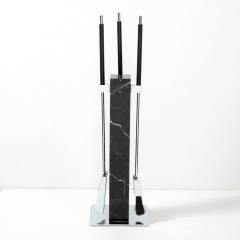  Pace Furniture Co Midcentury Four Piece Chrome and Black Marble Firetool Set by Pace Furniture Co  - 1866155