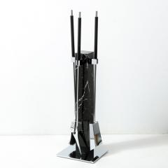  Pace Furniture Co Midcentury Four Piece Chrome and Black Marble Firetool Set by Pace Furniture Co  - 1866156