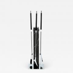 Pace Furniture Co Midcentury Four Piece Chrome and Black Marble Firetool Set by Pace Furniture Co  - 1873478