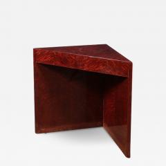  Pace Furniture Co Modernist Geometric Triangular Side Accent Table in Burled Walnut by Pace - 2812934