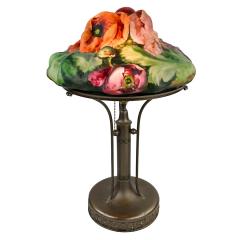  Pairpoint Glassworks Antique Pairpoint Puffy Tri Color Poppy Lamp - 4295248