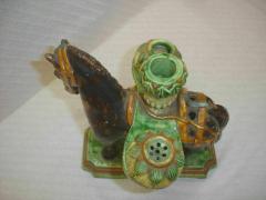  Palissy Ware Palissy Majolica 23 majolica Portuguese palissy Quality and rare inkwell and candlestick  - 4633309