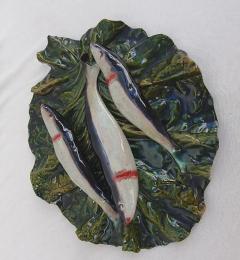  Palissy Ware Palissy Majolica 45 Palissy majolica Leaf with sardines  - 4620991