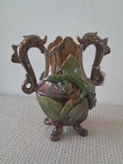  Palissy Ware Palissy Majolica 48 Palissy majolica jug  - 4621045