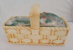  Palissy Ware Palissy Majolica 53 French Palissy majolica basket with lid  - 4633329