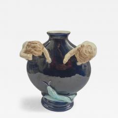 Palissy Ware Palissy Majolica 59 Palissy majolica vase Hugo lonitz  - 4642487