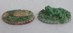  Palissy Ware Palissy Majolica 61 Palissy Majolica 2 little paperweights  - 4647922