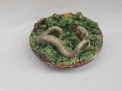  Palissy Ware Palissy Majolica 64 Portuguese Palissy majolica plate rare for having a mouse  - 4647934