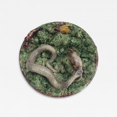  Palissy Ware Palissy Majolica 64 Portuguese Palissy majolica plate rare for having a mouse  - 4648304