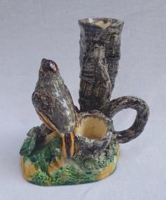  Palissy Ware Palissy Majolica 71 Portuguese Palissy majolica hand candlestick  - 4663015