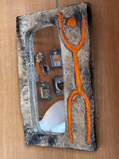  Palissy Ware Palissy Majolica Ceramic mirror by Galerie Palissy France 1960s - 4158532