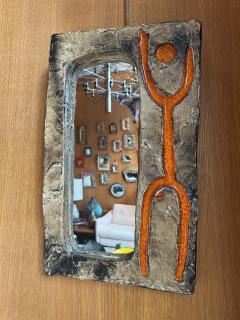  Palissy Ware Palissy Majolica Ceramic mirror by Galerie Palissy France 1960s - 4158534