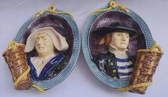  Palissy Ware Palissy Majolica Majolica Palissy Pair of very beautiful wall planters  - 4570077