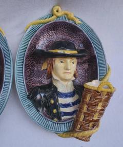  Palissy Ware Palissy Majolica Majolica Palissy Pair of very beautiful wall planters  - 4570078