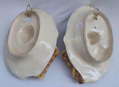 Palissy Ware Palissy Majolica Majolica Palissy Pair of very beautiful wall planters  - 4570080