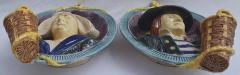  Palissy Ware Palissy Majolica Majolica Palissy Pair of very beautiful wall planters  - 4570081