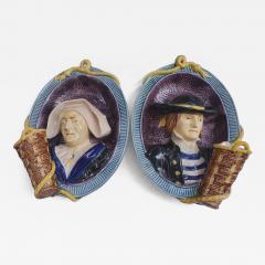  Palissy Ware Palissy Majolica Majolica Palissy Pair of very beautiful wall planters  - 4570177