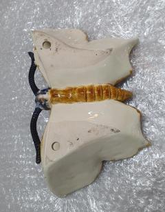  Palissy Ware Palissy Majolica Majolica palissy Pair of wall butterflies possibly by the ceramist Mafra  - 4585637