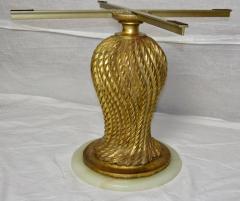  Palladio Midcentury Italian Alabaster on Gilt Carved Tassel Mounted on Onyx Base 1940s - 572464