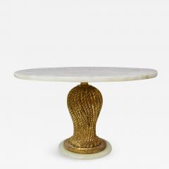  Palladio Midcentury Italian Alabaster on Gilt Carved Tassel Mounted on Onyx Base 1940s - 585096