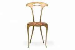  Palladio Pair of Palladio Italian Mid Century Gilt Metal Side Chairs - 4650075