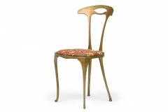  Palladio Pair of Palladio Italian Mid Century Gilt Metal Side Chairs - 4650076