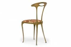  Palladio Pair of Palladio Italian Mid Century Gilt Metal Side Chairs - 4650078