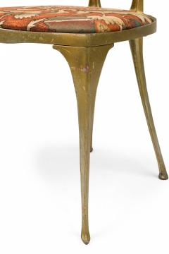  Palladio Pair of Palladio Italian Mid Century Gilt Metal Side Chairs - 4650084