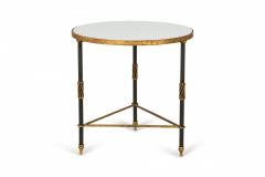  Palladio Palladio White Marble And Black And Gilt Iron Circular End Side Table 1 - 3170774