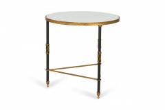  Palladio Palladio White Marble And Black And Gilt Iron Circular End Side Table 1 - 3170776