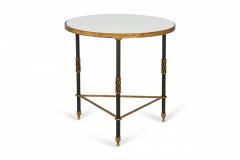  Palladio Palladio White Marble And Black And Gilt Iron Circular End Side Table 1 - 3170777