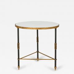  Palladio Palladio White Marble And Black And Gilt Iron Circular End Side Table 1 - 3179074