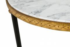  Palladio Palladio White Marble And Black And Gilt Iron Circular End Side Table 4 - 3170783