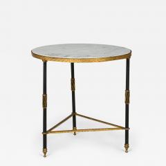  Palladio Palladio White Marble And Black And Gilt Iron Circular End Side Table 4 - 3179075