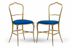  Palladio Set of 6 Palladio Italian Silver and Gold Leaf Wooden Frame Dining Side Chairs - 4274170