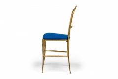  Palladio Set of 6 Palladio Italian Silver and Gold Leaf Wooden Frame Dining Side Chairs - 4274173