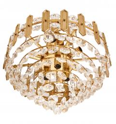  Palwa Embossed Brass and Crystal Chandelier by Palwa - 730786