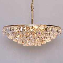  Palwa Extraordinary Huge Palwa Gilded Brass and Crystal Glass Chandelier - 544696