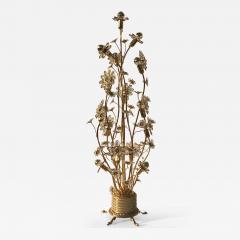  Palwa Illuminated Brass and Floral Crystal Floor Lamp by Palwa - 440207