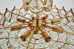  Palwa Impressive Brass and Glass Chandelier by Palwa - 226607