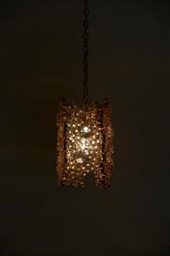  Palwa One of Three Palwa Gilded Brass and Crystal Glass Encrusted Pendant Lamps - 984105