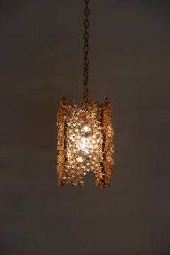  Palwa One of Three Palwa Gilded Brass and Crystal Glass Encrusted Pendant Lamps - 984106