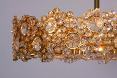  Palwa Outstanding Pair of Palwa Gilded Brass and Crystal Glass Encrusted Chandeliers - 533644
