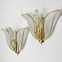  Palwa PALWA CRYSTAL TULIP WALL LIGHTS 1970S - 3030777